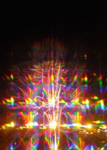 Here's a photo I took of Fourth of July fireworks seen through a prism!